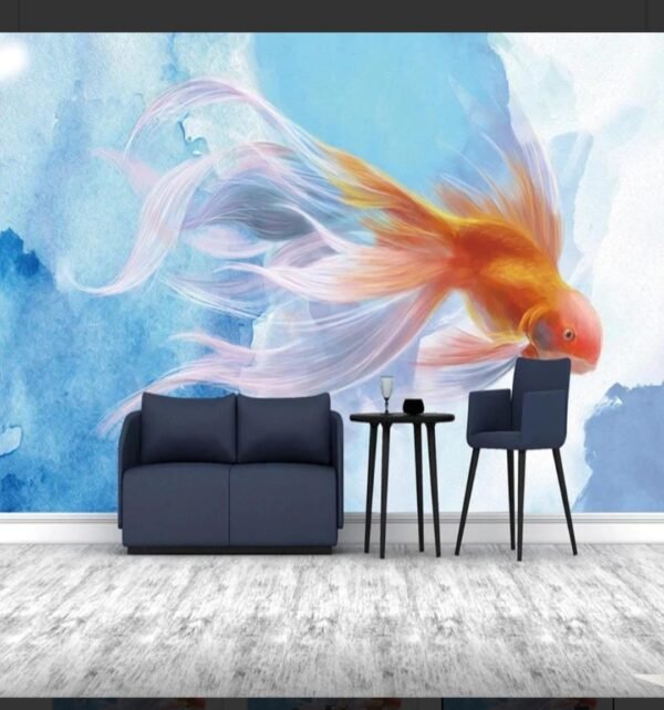 Graceful Fancy Goldfish Mural